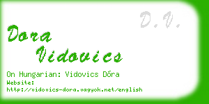 dora vidovics business card